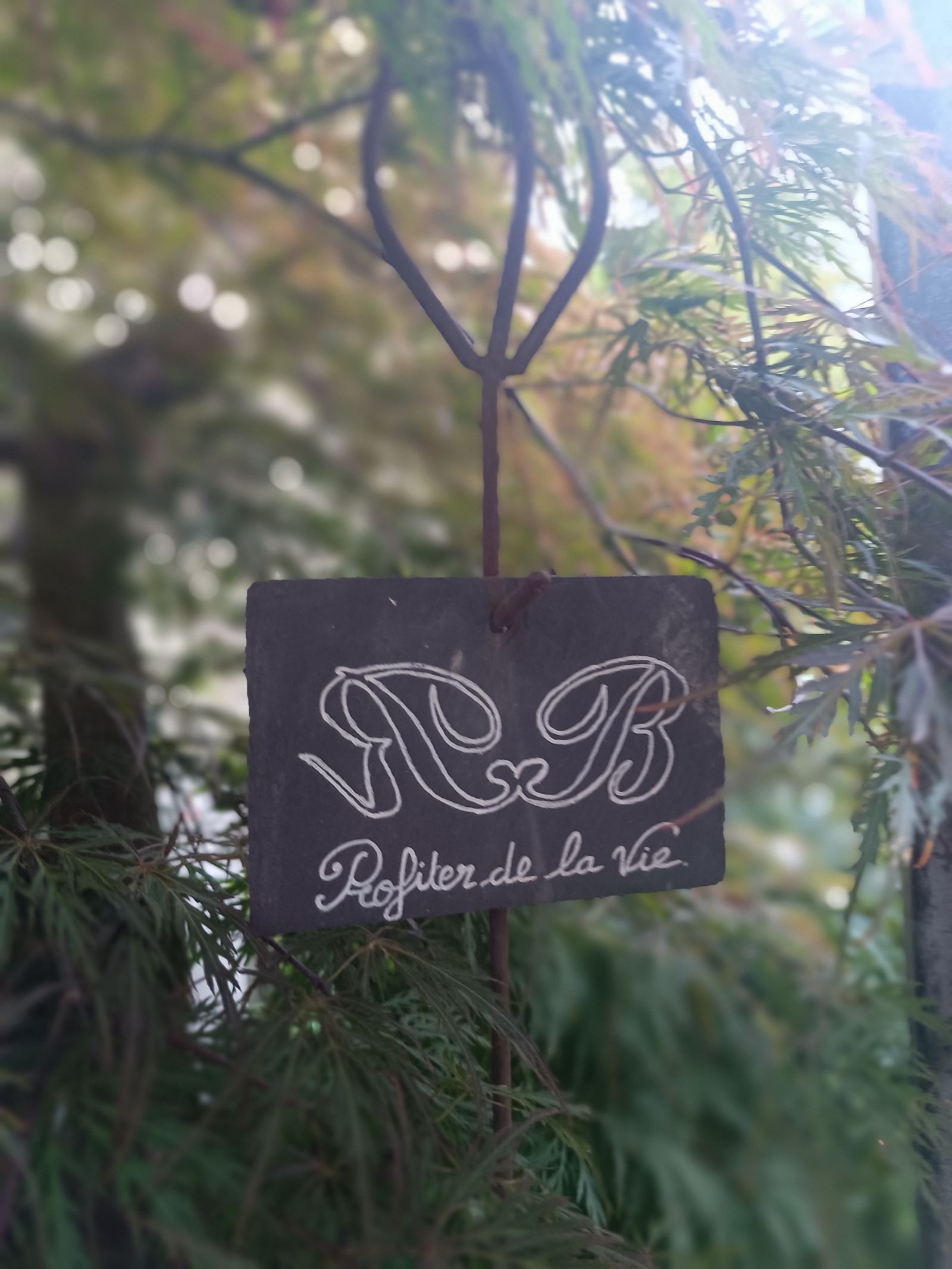 Ardoise RB Profiter de la vie — Jardin en RB